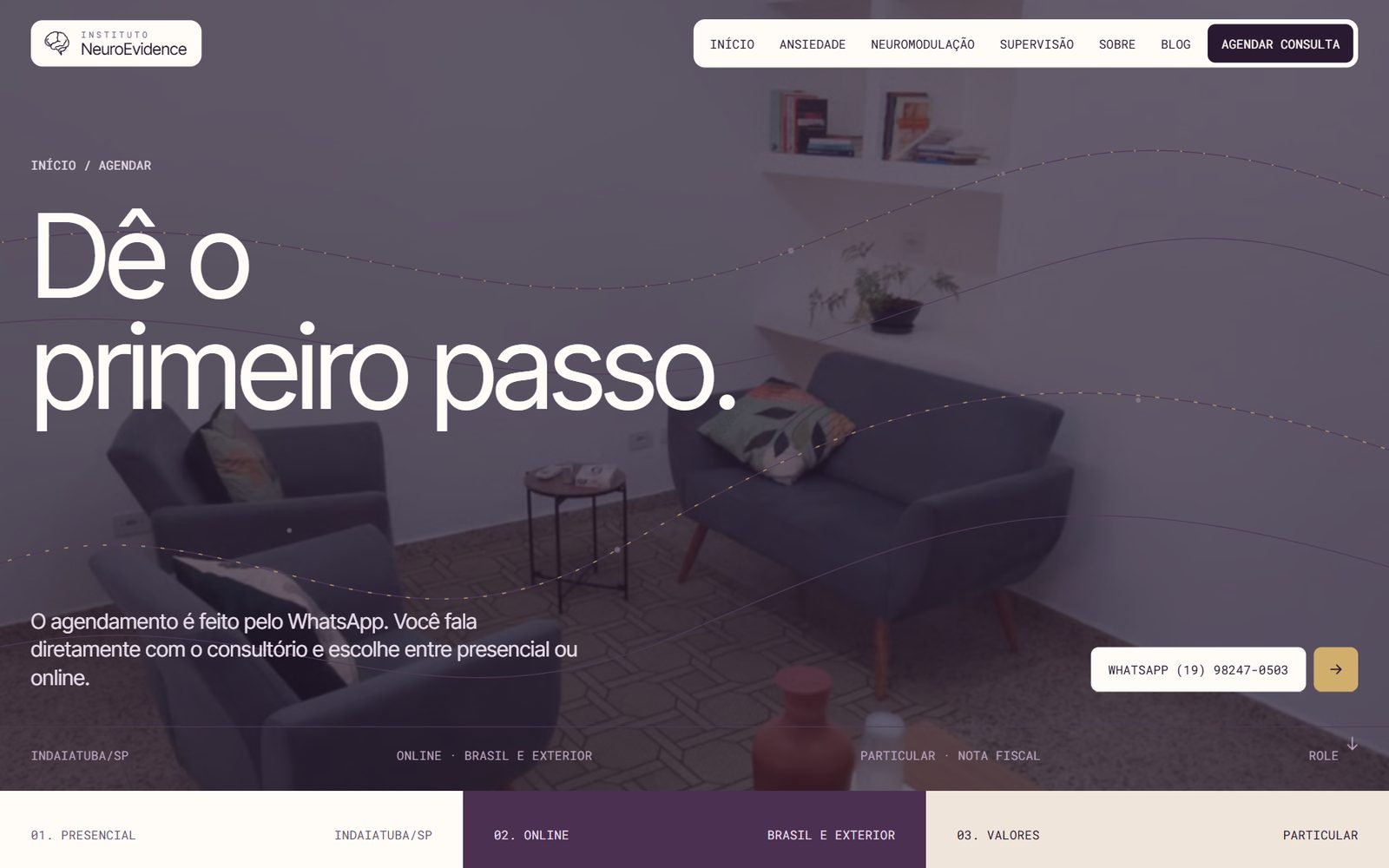 The booking page with clinic photos and a FAQ